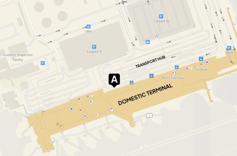 domestic terminals at Auckland Airport
オークランド空港のターミナルの図