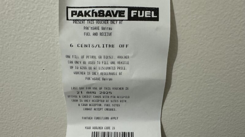 Pak'nSave燃料割引券