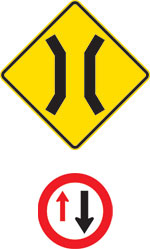 One-way bridgeの標識（譲）