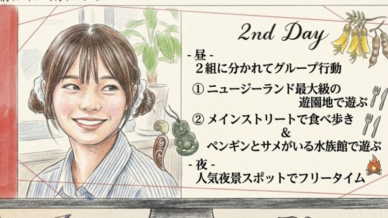 『今日好き』ニュージーランド編 2日目の予定